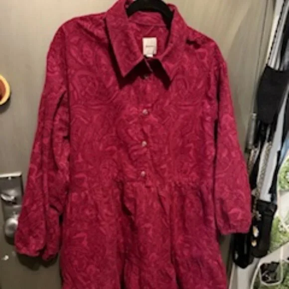 The Bettina Tiered Shirt Dress by Maeve: Mini Paisley Corduroy Edition
